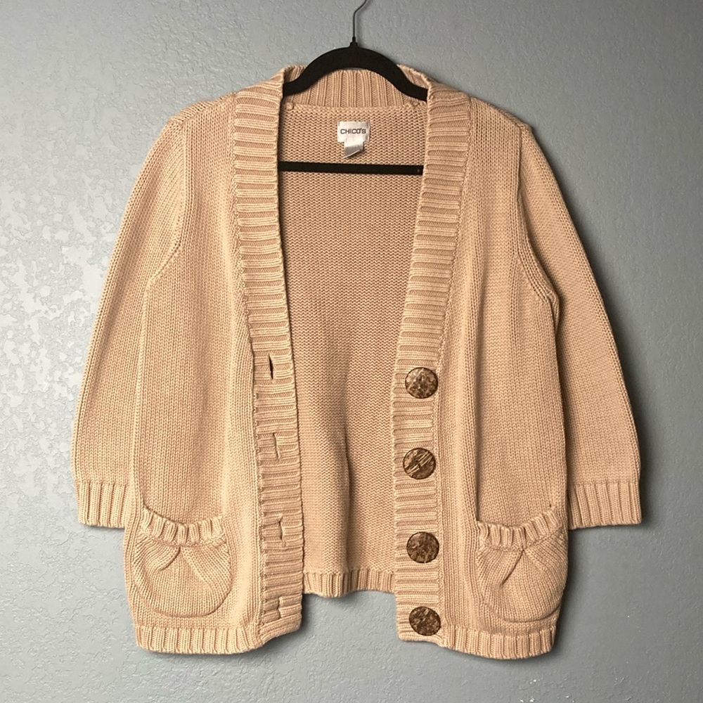 Chico’s Chunky Knit Cardigan ~ Small/Medium ~ Cream